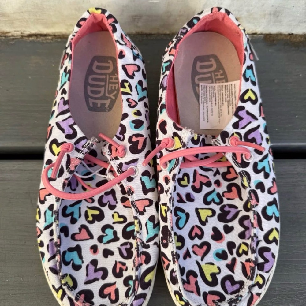 Hey Dude White Leopard Youth Shoes